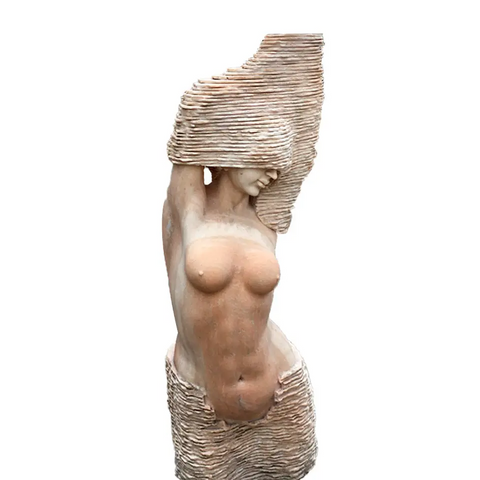 Pink Marble Nude Woman Fountain 68" (175cm)