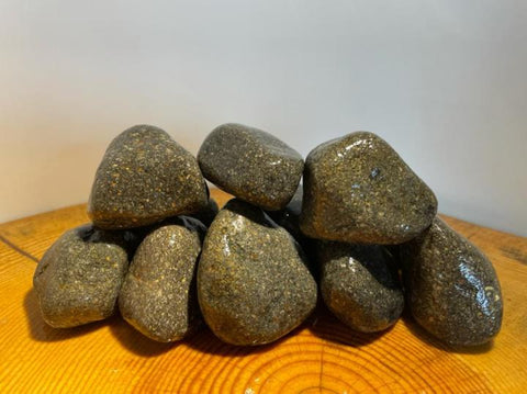 Tumbled Midnight Black Basalt Pebbles