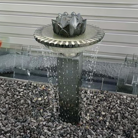 Black Granite Lotus Fountain 45" (112cm)