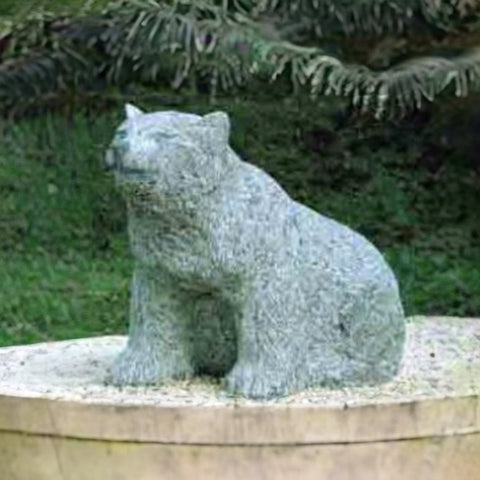 Blue Limestone Bear Statue Height 35" (90cm)