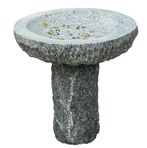 Dark Gray Granite Birdbath Height 15" (40cm)