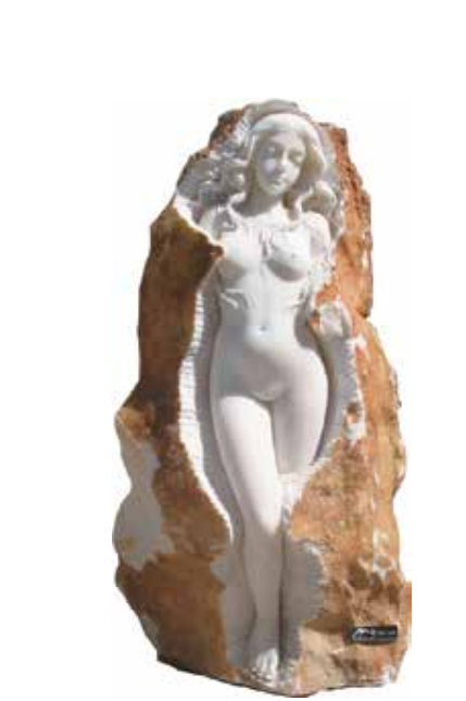 Marble rock nude woman statue 40" (100cm)