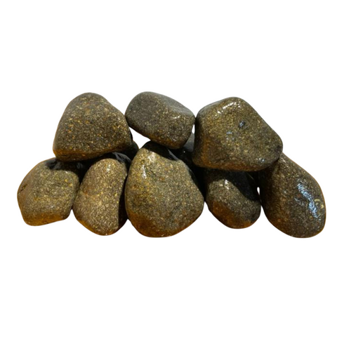 Tumbled Midnight Black Basalt Pebbles