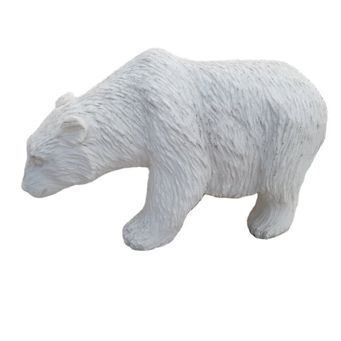 White Marble Bear Statue Length 35" (90cm)