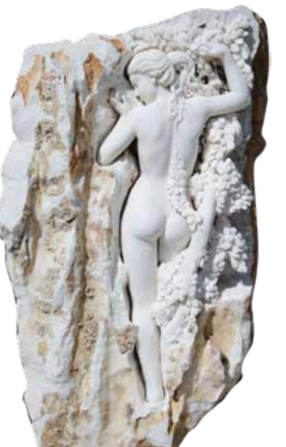 Marble rock nude woman statue 55" (140cm)