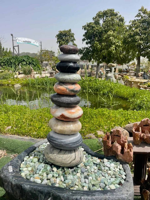 Mixed Stone Pebble Fountain Height 39" (100cm)