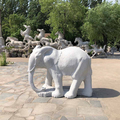 Gray Granite Elephant Sculpture 12" or 24"